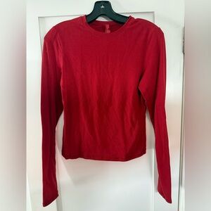 SKIMS Women's Scarlet Long-Sleeve Crewneck Top